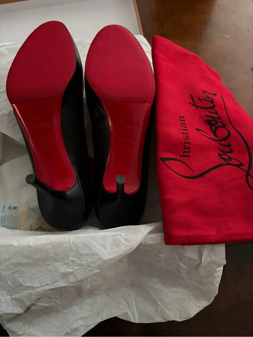 Christian Louboutin Black Patent Pumps size 8